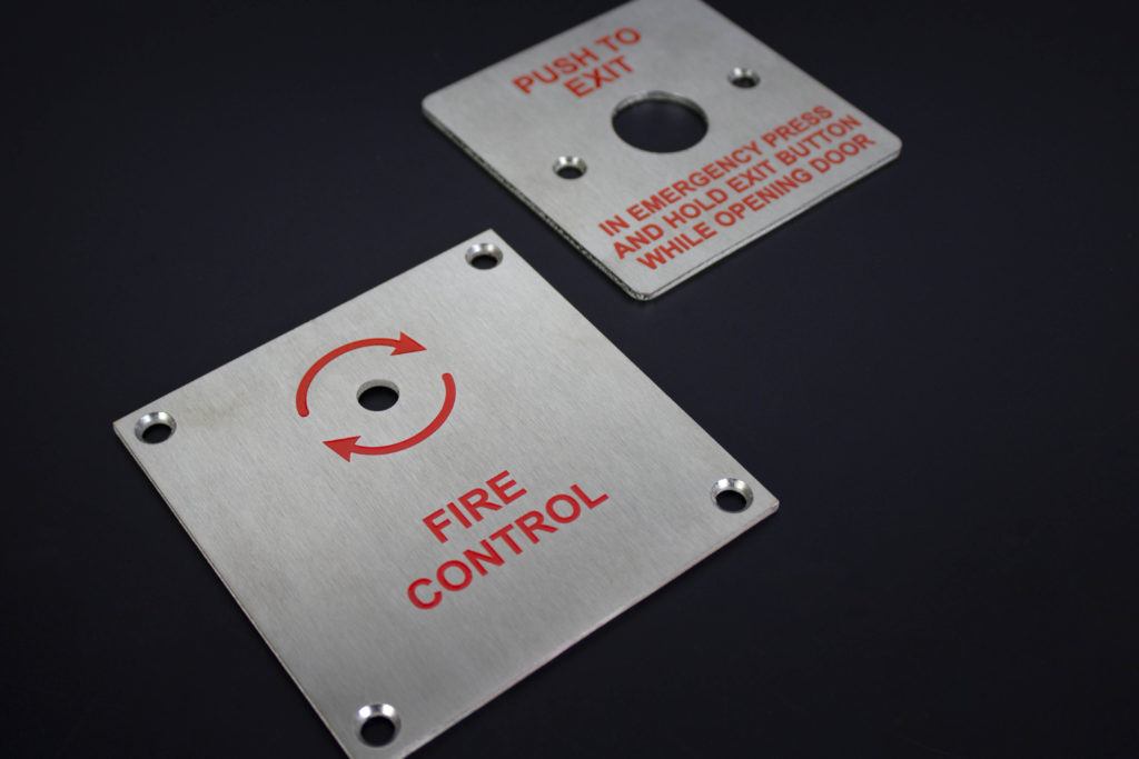 etched steel nameplates for fire control