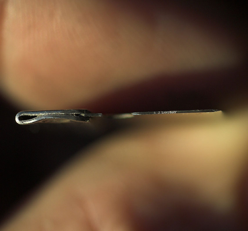 World's smallest engraving on razor edge